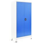 Vidaxl armoire de vestiaire 2 portes mtal 90x40x180 cm gris et bleu