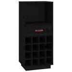 Vidaxl armoire  vin noir 45x34x100 cm bois de pin massif