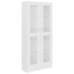 Vidaxl armoire � vitrine blanc 82, 5x30, 5x185 cm bois d'ing�nierie