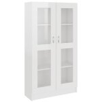 Vidaxl armoire vitrine blanc brillant 82, 5x30, 5x150 cm bois ingnierie