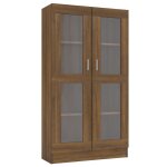 Vidaxl armoire � vitrine ch�ne brun 82, 5x30, 5x150 cm bois d'ing�nierie