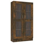 Vidaxl armoire � vitrine ch�ne fum� 82, 5x30, 5x150 cm bois d'ing�nierie