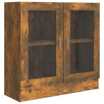 Vidaxl armoire � vitrine ch�ne fum� 82, 5x30, 5x80 cm bois d'ing�nierie