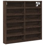Vidaxl armoire  vitrine chne marron 60x8, 5x58 cm bois d'ingnierie