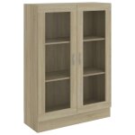 Vidaxl armoire � vitrine ch�ne sonoma 82, 5x30, 5x115 cm bois ing�nierie