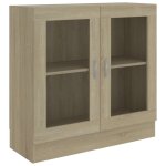 Vidaxl armoire � vitrine ch�ne sonoma 82, 5x30, 5x80cm bois d'ing�nierie
