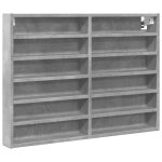 Vidaxl armoire  vitrine gris bton 80x8, 5x58 cm bois d'ingnierie
