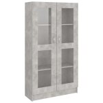 Vidaxl armoire � vitrine gris b�ton 82, 5x30, 5x150 cm bois d'ing�nierie