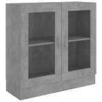 Vidaxl armoire  vitrine gris bton 82, 5x30, 5x80 cm bois d'ingnierie