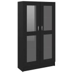 Vidaxl armoire � vitrine noir 82, 5x30, 5x150 cm bois d'ing�nierie