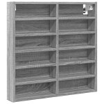 Vidaxl armoire  vitrine sonoma gris 60x8, 5x58 cm bois d'ingnierie