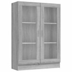 Vidaxl armoire � vitrine sonoma gris 82, 5x30, 5x115cm bois d'ing�nierie