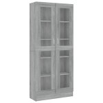 Vidaxl armoire  vitrine sonoma gris 82, 5x30, 5x185cm bois ingnierie