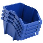 Vidaxl bac de rangement empilable 250 pcs 103x165x76 mm bleu