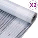 Vidaxl b�ches leno 2 pcs 260 g / m� 1, 5x5 m blanc