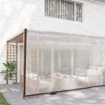 Vidaxl b�che transparente avec ?illets 5x10 m poly�thyl�ne