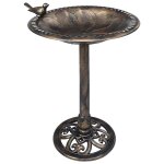 Vidaxl baignoire de jardin pour oiseaux bronze plastique