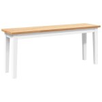 Vidaxl banc 110 cm blanc bois massif caoutchouc