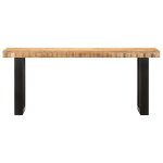 Vidaxl banc 110 cm bois de manguier brut massif et acier