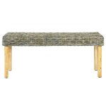 Vidaxl banc 110 cm rotin naturel kubu et bois d'acajou massif