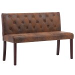 Vidaxl banc 120 cm marron similicuir daim