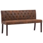 Vidaxl banc 148, 5 cm marron similicuir daim