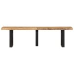 Vidaxl banc 160 cm bois de manguier brut massif et acier