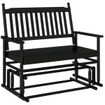 Vidaxl banc balancelle noir 118x70x104, 5 cm bois massif de peuplier