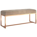 Vidaxl banc beige 110x36x45 cm velours