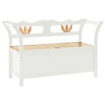 Vidaxl banc blanc 107x45x75, 5 cm bois de sapin solide