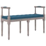 Vidaxl banc bleu 110x40x70 cm velours