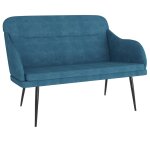 Vidaxl banc bleu 110x76x80 cm velours