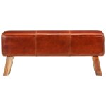 Vidaxl banc de bok de gymnastique marron 110 cm cuir vritable et bois