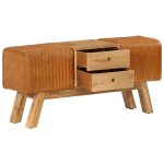 Vidaxl banc de bok marron 107 cm cuir de chvre vritable