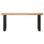 Vidaxl banc au bord naturel du bois 110 cm bois d'acacia solide acier