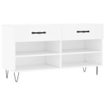 Vidaxl banc � chaussures blanc 102x35x55 cm bois d'ing�nierie