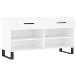 Vidaxl banc � chaussures blanc 102x35x55 cm bois d'ing�nierie