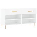 Vidaxl banc � chaussures blanc 102x35x55 cm bois d'ing�nierie