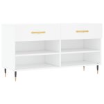 Vidaxl banc � chaussures blanc 102x35x55 cm bois d'ing�nierie