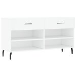 Vidaxl banc  chaussures blanc 102x35x55 cm bois d'ingnierie