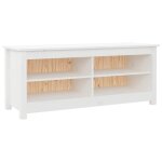 Vidaxl banc  chaussures blanc 110x38x45, 5 cm bois de pin massif