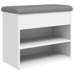 Vidaxl banc � chaussures blanc 62x32x50 cm bois d'ing�nierie