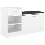 Vidaxl banc � chaussures blanc 94, 5x31x57 cm bois d'ing�nierie