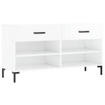Vidaxl banc � chaussures blanc brillant 102x35x55 cm bois d'ing�nierie