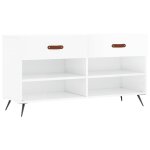 Vidaxl banc � chaussures blanc brillant 102x35x55 cm bois d'ing�nierie