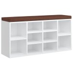 Vidaxl banc  chaussures blanc brillant 103x30x48 cm bois d'ingnierie