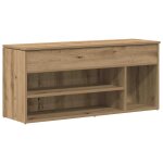 Vidaxl banc � chaussures ch�ne artisanal 102x30, 5x45cm bois ing�nierie
