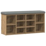 Vidaxl banc � chaussures ch�ne artisanal 102x32x50cm bois d'ing�nierie