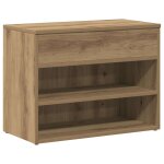 Vidaxl banc � chaussures ch�ne artisanal 60x30x45 cm bois d'ing�nierie