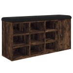 Vidaxl banc � chaussures ch�ne fum� 102x32x50 cm bois d'ing�nierie